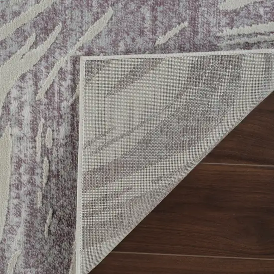 Beige and Purple Abstract Distressed Area Rug Photo 5