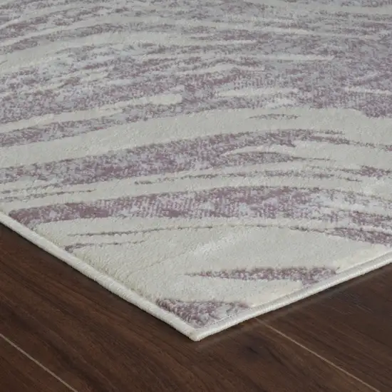 Beige and Purple Abstract Distressed Area Rug Photo 4