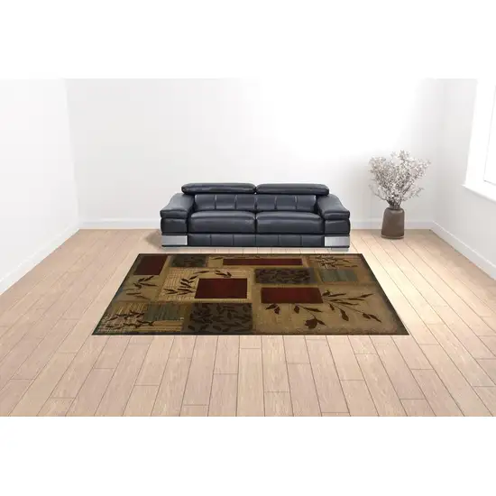 Beige and Red Floral Area Rug Photo 4