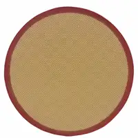 Photo of Beige and Red Plain Indoor Outdoor Area Rug