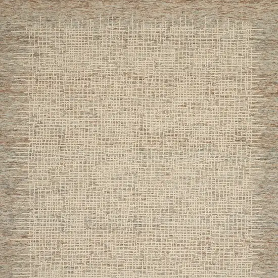 Beige and Tan Wool Abstract Area Rug Photo 6