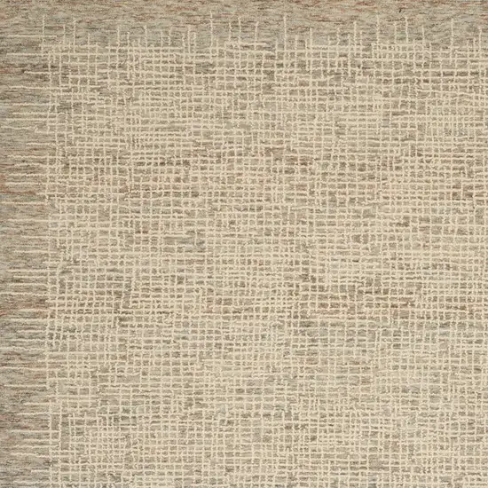 Beige and Tan Wool Abstract Area Rug Photo 5