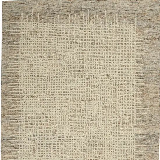 Beige and Tan Wool Abstract Area Rug Photo 5