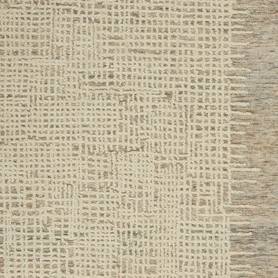 Beige and Tan Wool Abstract Area Rug Photo 4