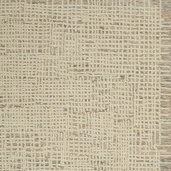 Beige and Tan Wool Abstract Area Rug Photo 5