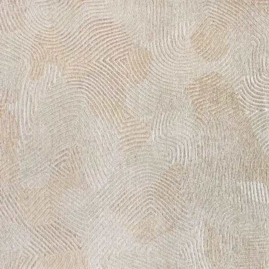 Beige and White Abstract Non Skid Area Rug Photo 5