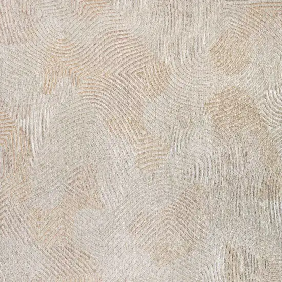 Beige and White Abstract Non Skid Area Rug Photo 5