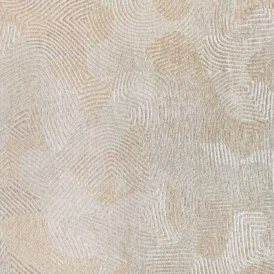 Beige and White Abstract Non Skid Area Rug Photo 5