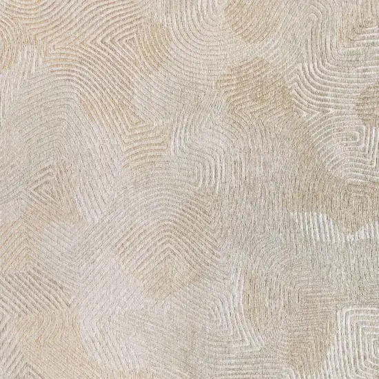 Beige and White Abstract Non Skid Area Rug Photo 5