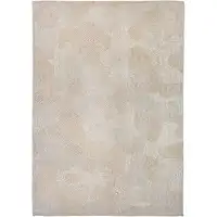 Photo of Beige and White Abstract Non Skid Area Rug