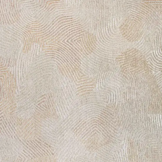 Beige and White Abstract Non Skid Area Rug Photo 5