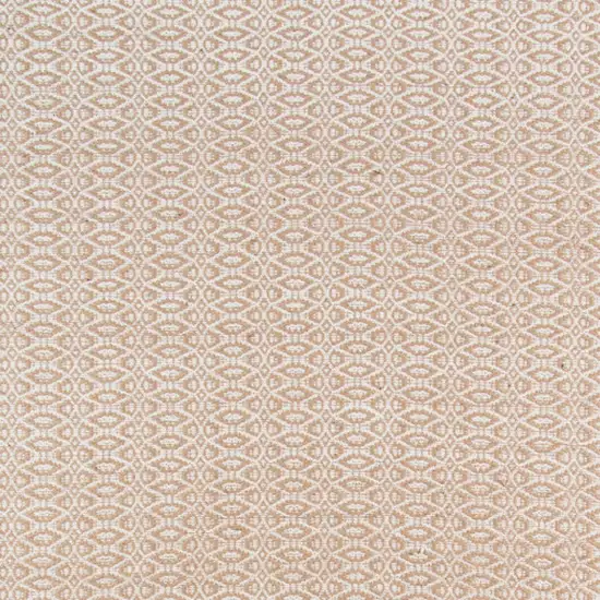 Beige and White Geometric Dhurrie Flatweave Handmade Area Rug Photo 6