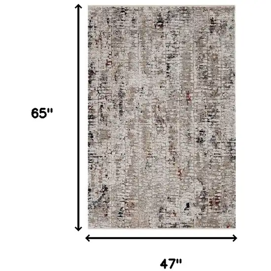 Beige Or Grey Abstract Area Rug Photo 3