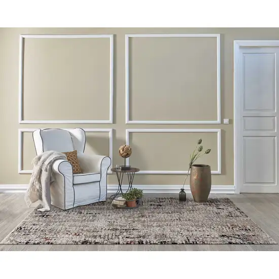 Beige or Grey Abstract Area Rug Photo 3