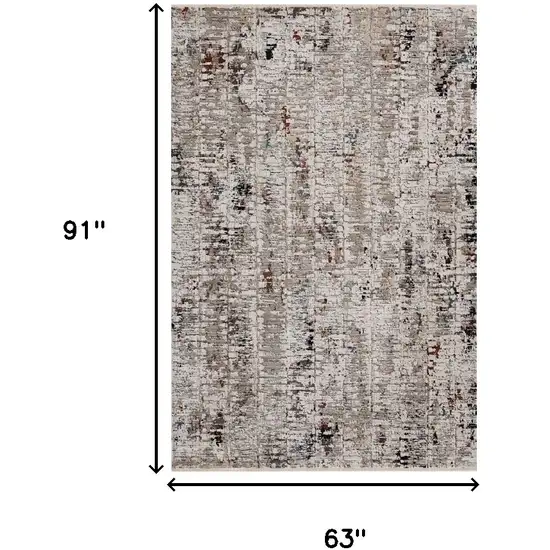 Beige Or Grey Abstract Transitional Indoor Area Rug Photo 3