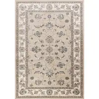 Photo of Beige or Ivory Floral Vine Bordered Indoor Area Rug