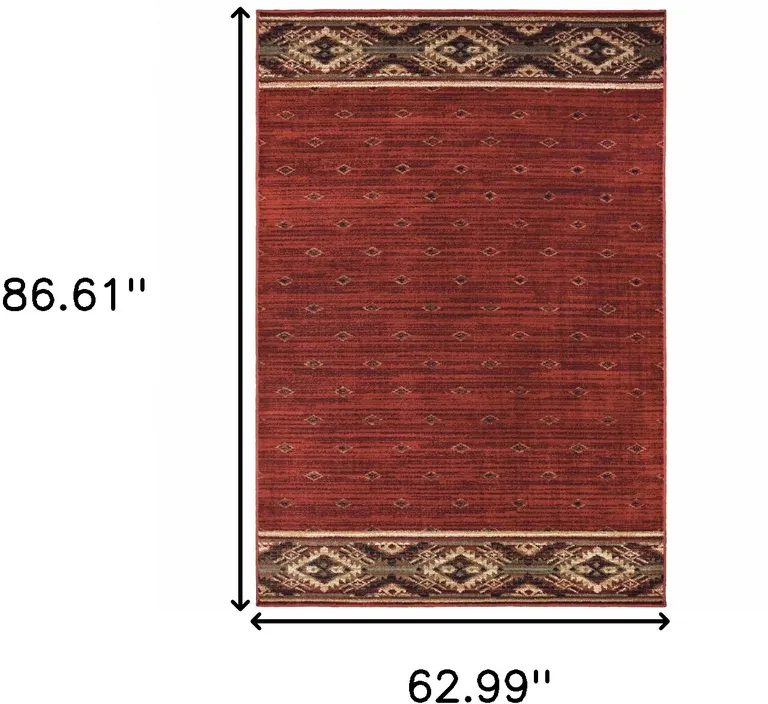 Berry Gold And Ivory Southwestern Power Loom Stain Resistant Area Rug Photo 5