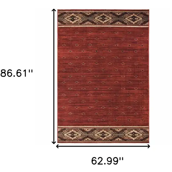 Berry Gold And Ivory Southwestern Power Loom Stain Resistant Area Rug Photo 5