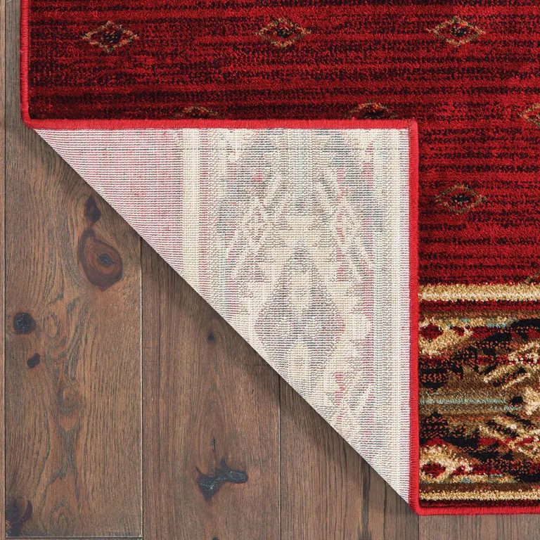 Berry Gold And Ivory Southwestern Power Loom Stain Resistant Runner Rug Photo 4