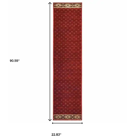 Berry Gold And Ivory Southwestern Power Loom Stain Resistant Runner Rug Photo 5