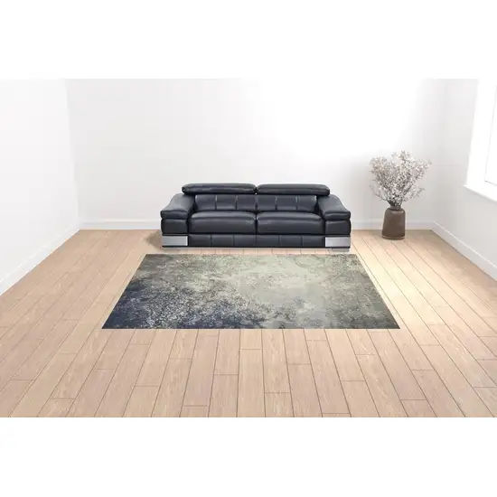 Black Abstract Power Loom Area Rug Photo 2