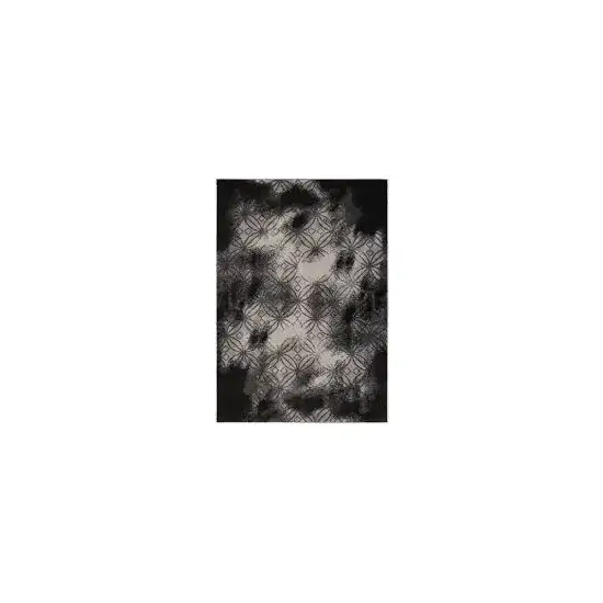 Black Abstract Power Loom Stain Resistant Area Rug Photo 1