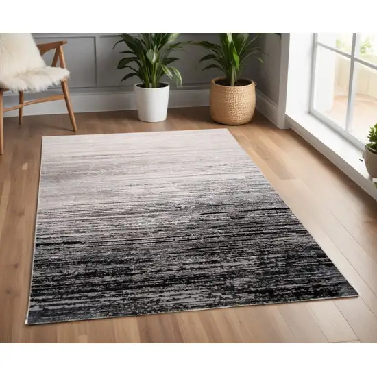 Beige and Black Abstract Non Skid Area Rug Photo 1