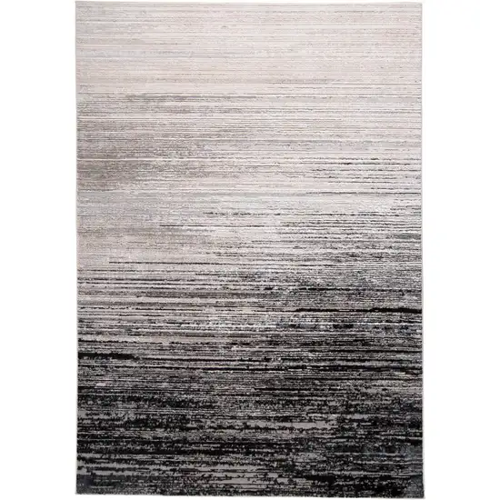 Black And Dark Gray Abstract Stain Resistant Area Rug Photo 1