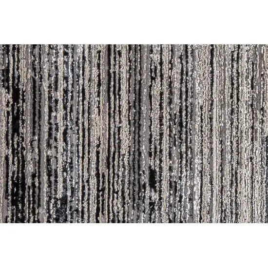 Black And Dark Gray Abstract Stain Resistant Area Rug Photo 6