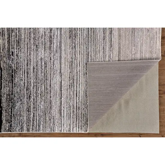 Black And Dark Gray Abstract Stain Resistant Area Rug Photo 5