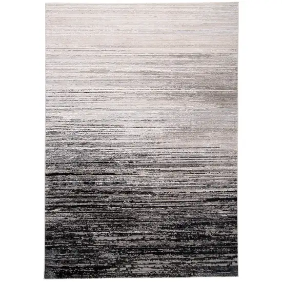 Black And Dark Gray Abstract Stain Resistant Area Rug Photo 4