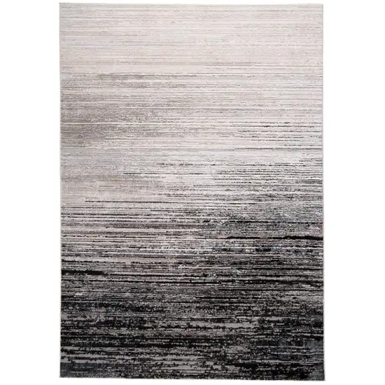 Black And Dark Gray Abstract Stain Resistant Area Rug Photo 1