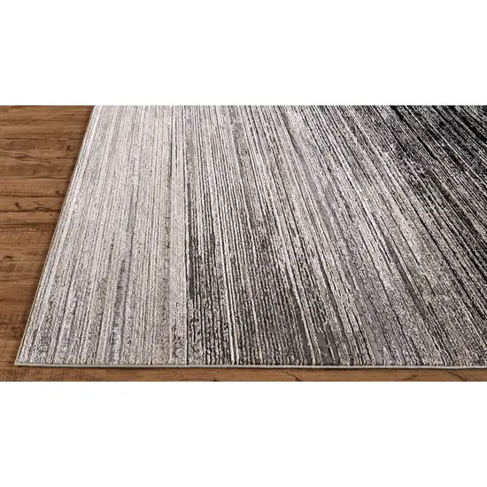 Black And Dark Gray Abstract Stain Resistant Area Rug Photo 8