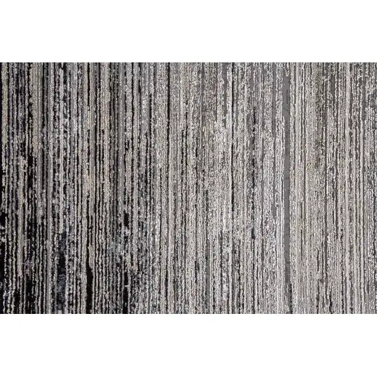 Black And Dark Gray Abstract Stain Resistant Area Rug Photo 7