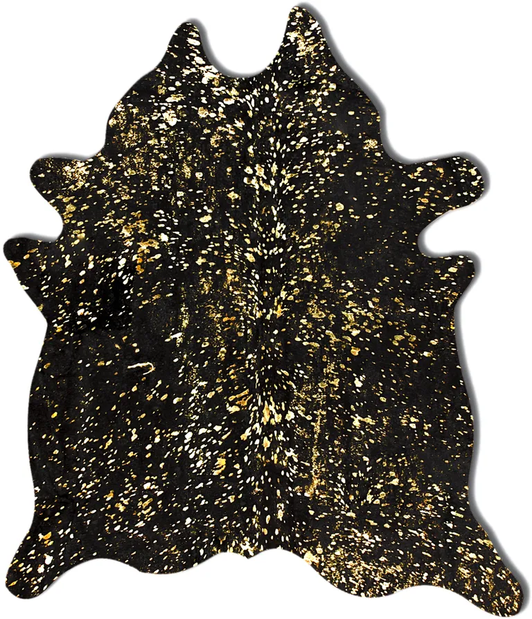 Black And Gold Cowhide - Area Rug Photo 1