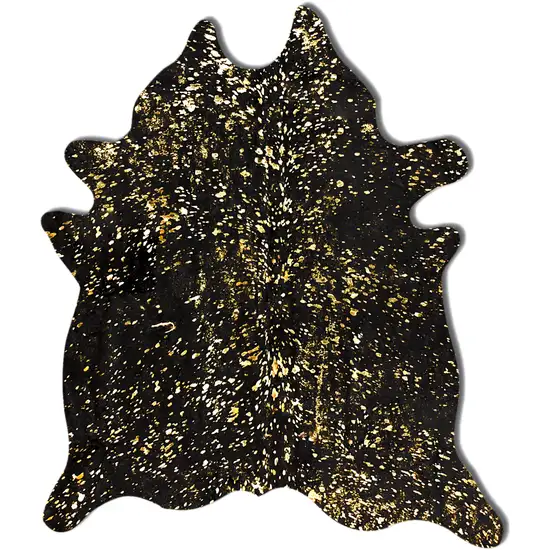 Black And Gold Cowhide - Area Rug Photo 1