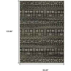 Photo of Black And Gray Tribal Area Rug With Fringe