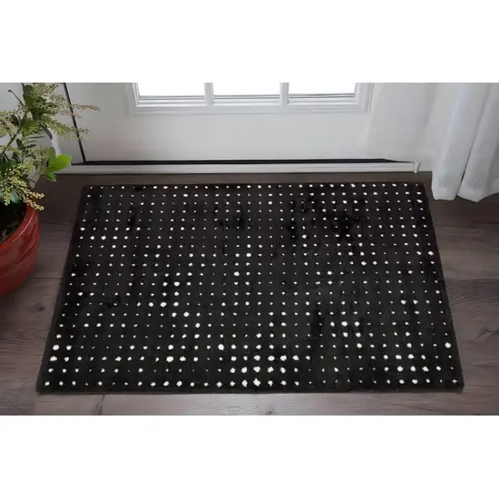 Black And Ivory Geometric Area Rug Photo 1