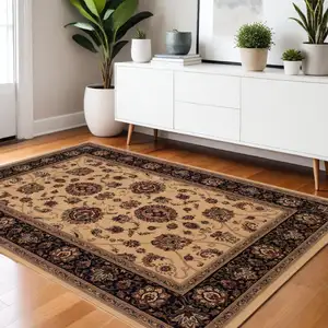 Photo of Black And Ivory Oriental Area Rug