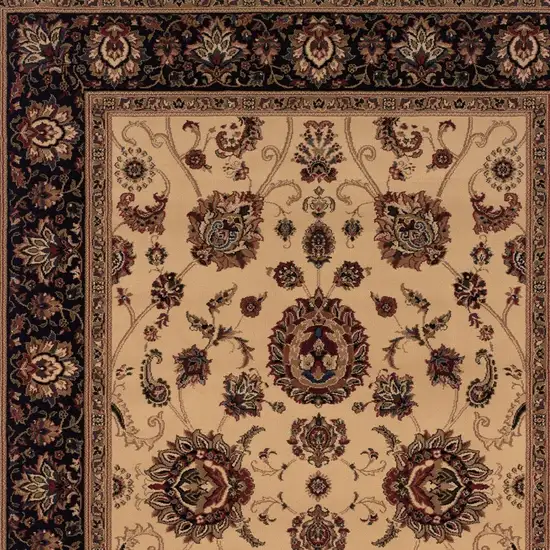 Black And Ivory Oriental Area Rug Photo 4