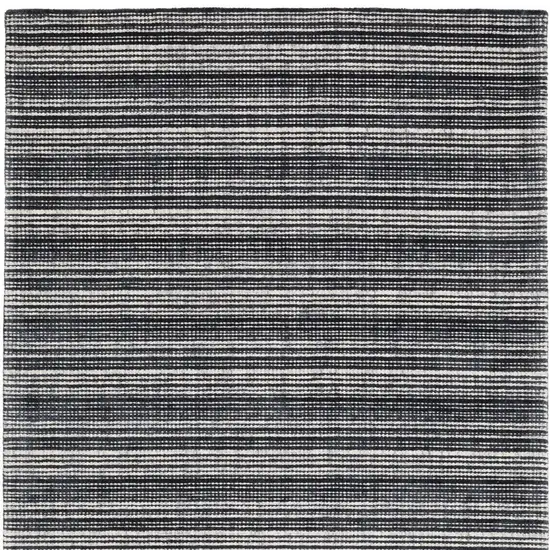 Black And Ivory Striped Hand Tufted Area Rug Photo 5