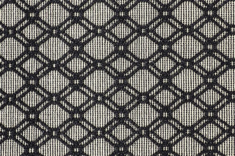 Black And Ivory Wool Geometric Hand Woven Area Rug With Fringe Photo 4