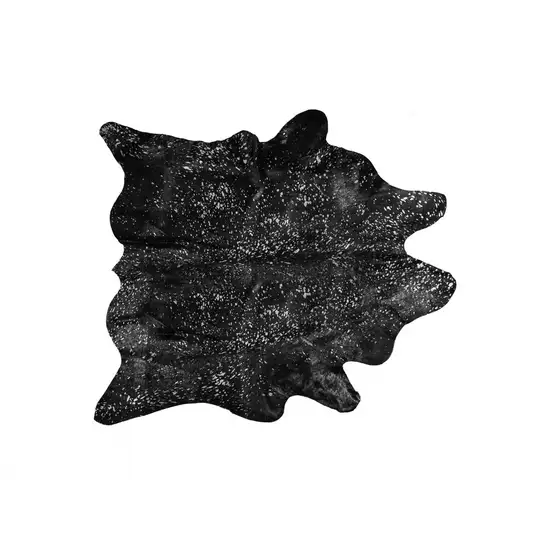 Black And Silver Genuine Cowhide Area Rug Photo 1