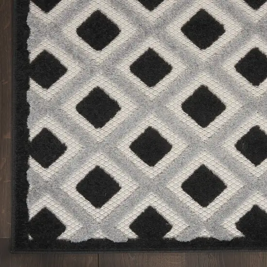 Black And White Gingham Non Skid Indoor Outdoor Area Rug Photo 7