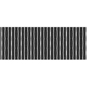 Photo of Black And White Modern Stripe Printed Vinyl Area Rug with UV Protection