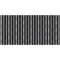 Photo of Black And White Modern Stripe Printed Vinyl Area Rug with UV Protection
