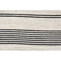 Photo of Black And White Striped Dhurrie Hand Woven Stain Resistant Area Rug