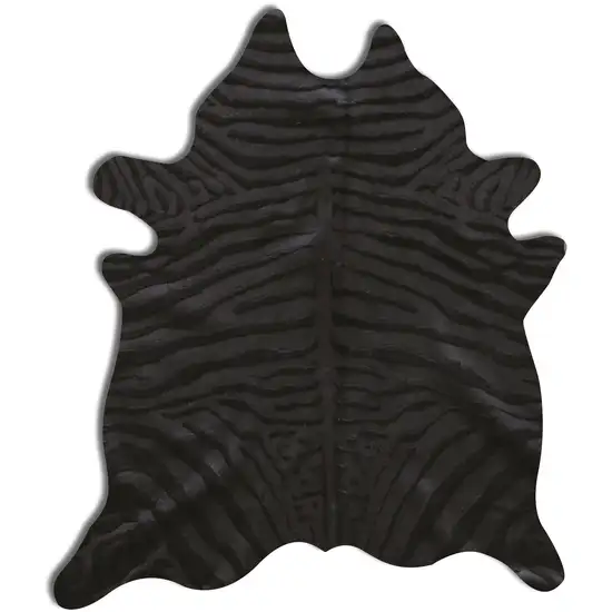 Black Cowhide Hand Knotted Area Rug Photo 4