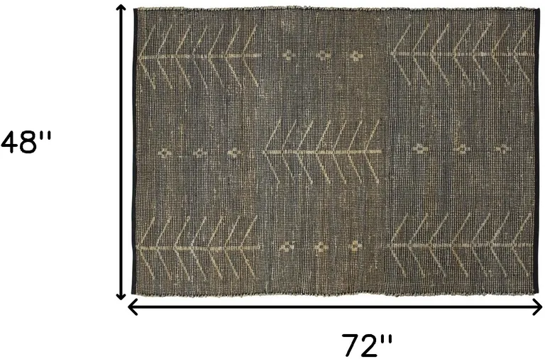 Black Distressed Tribal Area Rug Photo 4