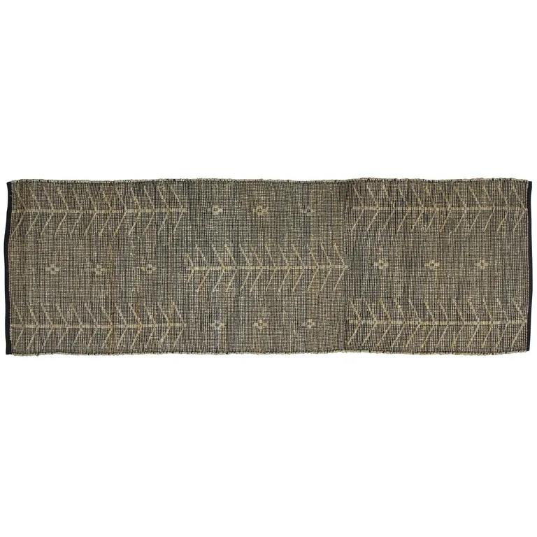 Black Distressed Tribal Scatter Rug Photo 1